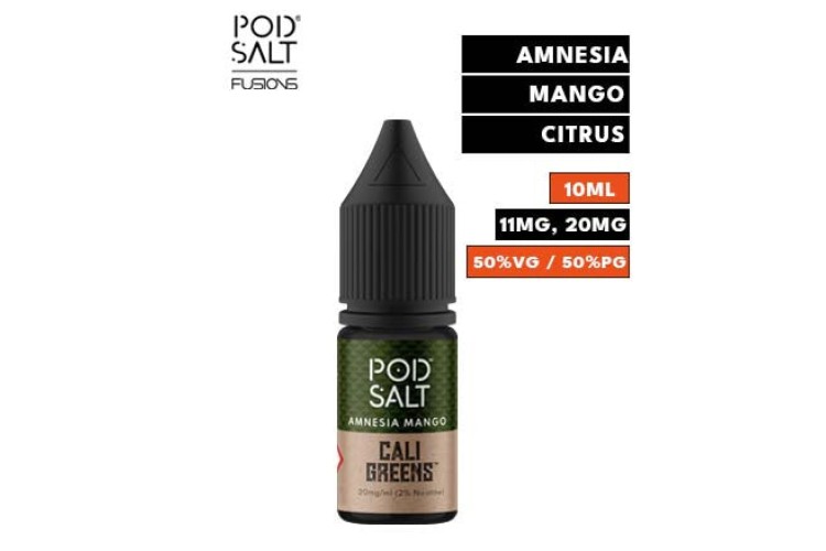 Cali Greens Amnesia Mango Nic Salt E Liquid by Pod Salt Fusions