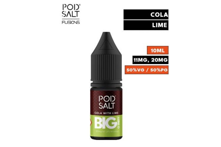 The Big Tasty Cola With Lime Nic Salt E Liquid by Pod Salt Fusions