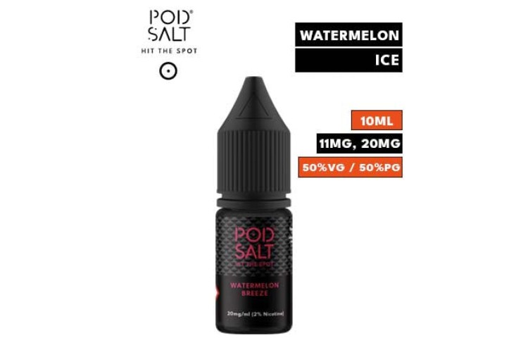 Watermelon Breeze Nic Salt E Liquid by Pod Salt Core